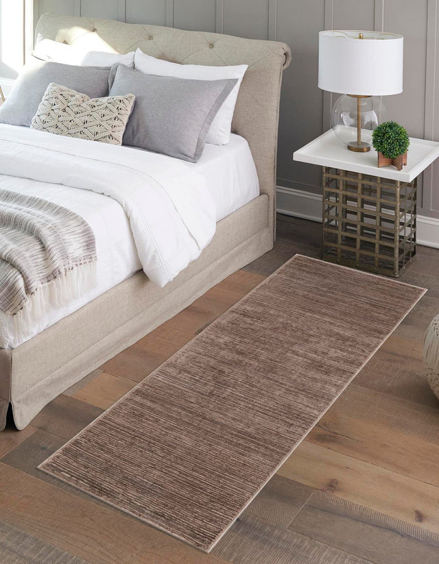 Brown 2' x 8' Finsbury Runner Area Rug 60% Polypropylene & 40% Polyester Contemporary Carpet for Living Rooms, Dining, Offices for Sale at Rug Engine