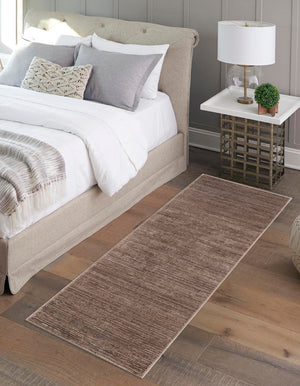 Brown 2' x 6' 1 Finsbury Runner Area Rug 60% Polypropylene & 40% Polyester Contemporary Carpet for Living Rooms, Dining, Offices for Sale at Rug Engine