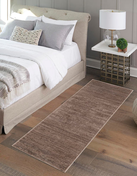 Brown 2' x 6' 1 Finsbury Runner Area Rug 60% Polypropylene & 40% Polyester Contemporary Carpet for Living Rooms, Dining, Offices for Sale at Rug Engine