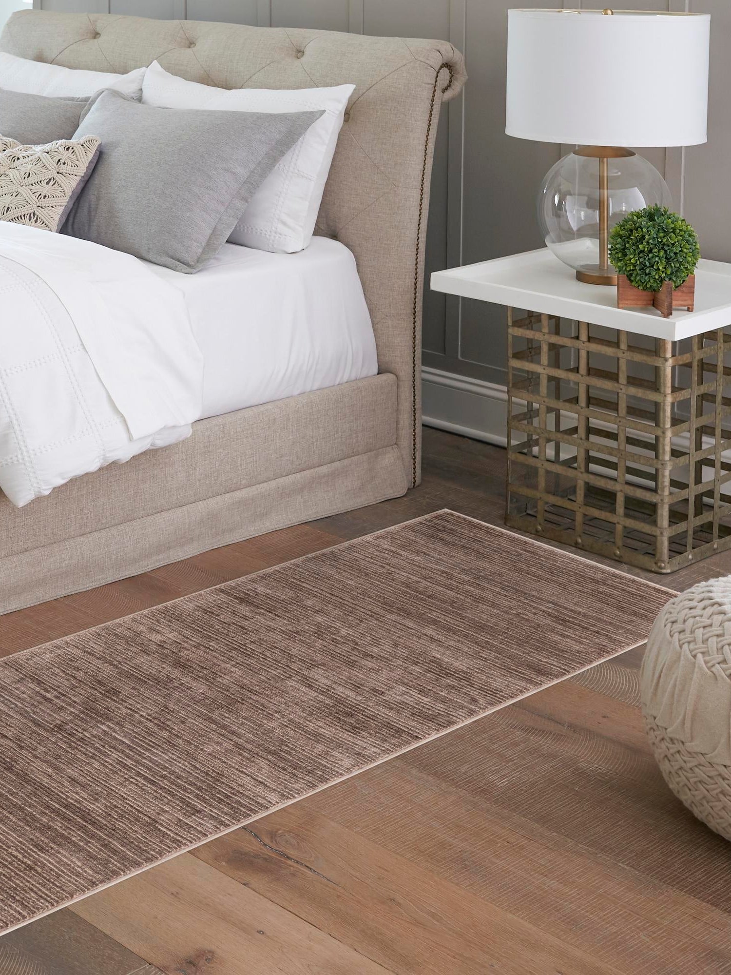 Brown 2' x 8' Finsbury Runner Area Rug 60% Polypropylene & 40% Polyester Contemporary Carpet for Living Rooms, Dining, Offices for Sale at Rug Engine