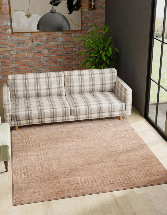 Brown 7' 10 x 7' 10 Finsbury Square Area Rug 60% Polypropylene & 40% Polyester Contemporary Carpet for Living Rooms, Dining, Offices for Sale at Rug Engine