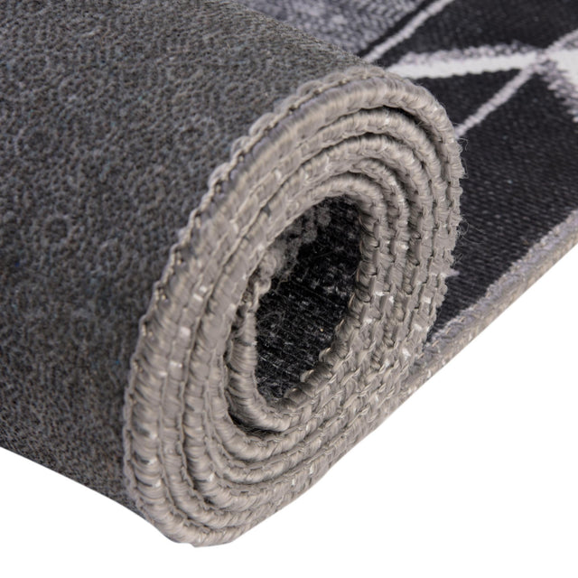 Washable Black and White 3' 6 x 5' 6 Timeless Rectangle Area Rug Easy to Clean Stain Resistant & Durable Traditional Classic Vintage Design Carpet for Sale at Rug Engine