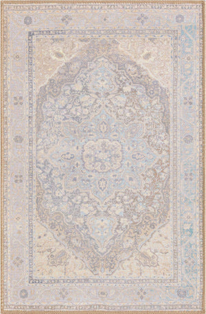 Washable Cream 2' x 3' Timeless Rectangle Area Rug Easy to Clean Stain Resistant & Durable Traditional Classic Vintage Design Carpet for Sale at Rug Engine
