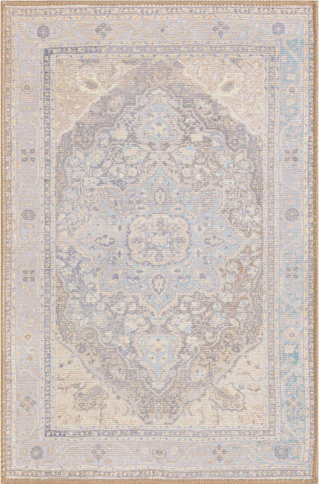 Washable Cream 2' x 3' Timeless Rectangle Area Rug Easy to Clean Stain Resistant & Durable Traditional Classic Vintage Design Carpet for Sale at Rug Engine