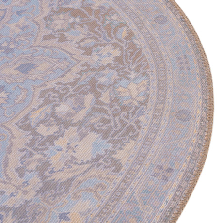 Washable Cream 7' 6 x 7' 6 Timeless Round Area Rug Easy to Clean Stain Resistant & Durable Traditional Classic Vintage Design Carpet for Sale at Rug Engine