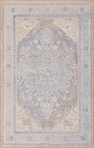 Washable Cream 3' 6 x 5' 6 Timeless Rectangle Area Rug Easy to Clean Stain Resistant & Durable Traditional Classic Vintage Design Carpet for Sale at Rug Engine