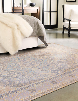 Washable Cream 2' x 3' Timeless Rectangle Area Rug Easy to Clean Stain Resistant & Durable Traditional Classic Vintage Design Carpet for Sale at Rug Engine