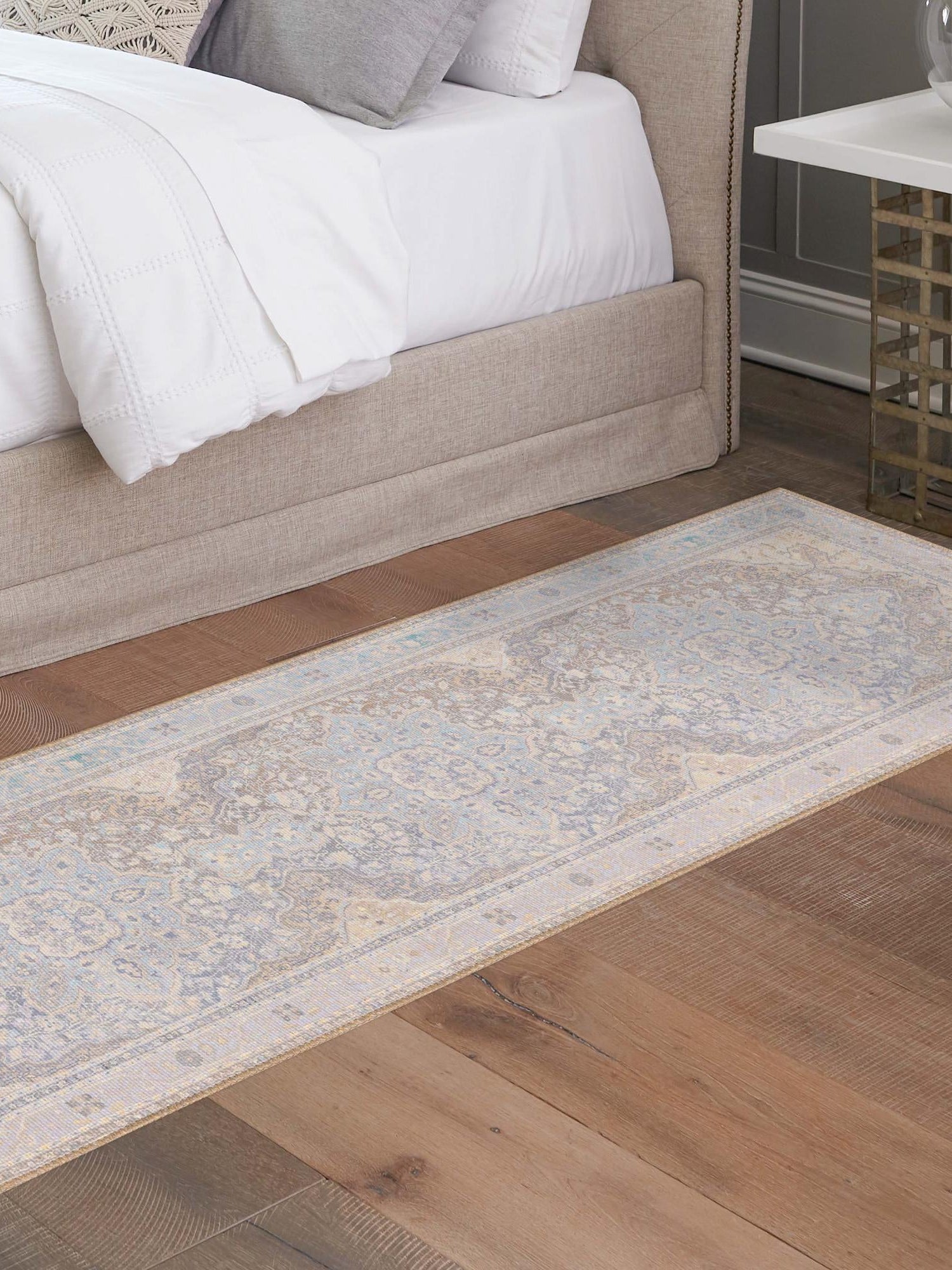Washable Cream 2' 6 x 12' Timeless Runner Area Rug Easy to Clean Stain Resistant & Durable Traditional Classic Vintage Design Carpet for Sale at Rug Engine