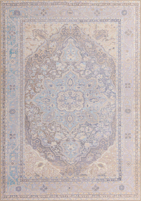 Washable Cream 8' 4 x 12' Timeless Rectangle Area Rug Easy to Clean Stain Resistant & Durable Traditional Classic Vintage Design Carpet for Sale at Rug Engine