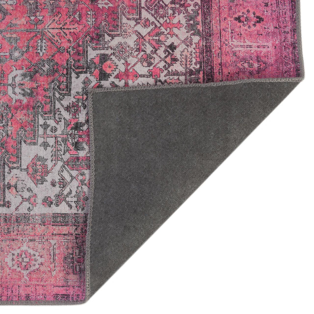 Washable Pink 5' x 8' Timeless Rectangle Area Rug Easy to Clean Stain Resistant & Durable Traditional Classic Vintage Design Carpet for Sale at Rug Engine