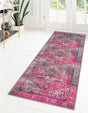 Washable Pink 2' 6 x 12' Timeless Runner Area Rug Easy to Clean Stain Resistant & Durable Traditional Classic Vintage Design Carpet for Sale at Rug Engine