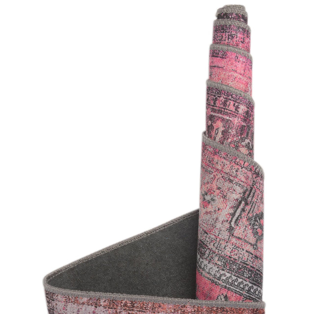 Washable Pink 7' 6 x 7' 6 Timeless Square Area Rug Easy to Clean Stain Resistant & Durable Traditional Classic Vintage Design Carpet for Sale at Rug Engine