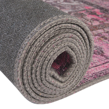 Washable Pink 7' 6 x 7' 6 Timeless Square Area Rug Easy to Clean Stain Resistant & Durable Traditional Classic Vintage Design Carpet for Sale at Rug Engine
