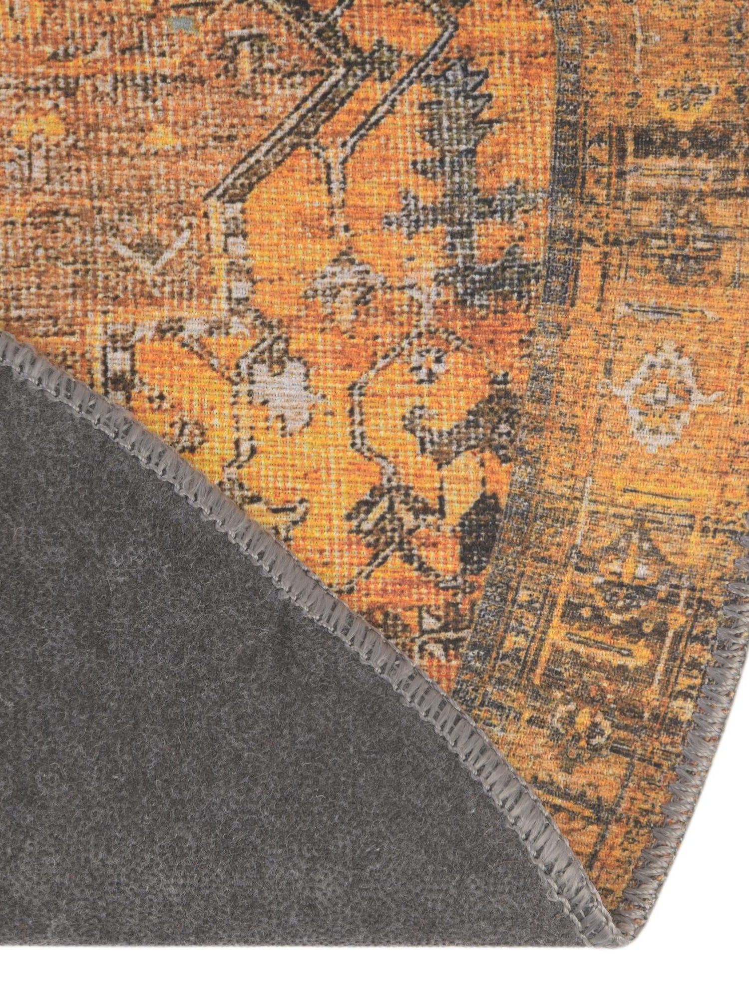 Washable Yellow 7' 6 x 7' 6 Timeless Round Area Rug Easy to Clean Stain Resistant & Durable Traditional Classic Vintage Design Carpet for Sale at Rug Engine