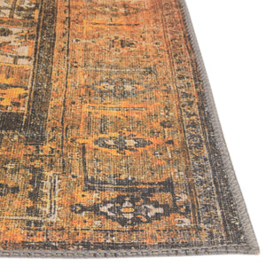 Washable Yellow 7' 6 x 10' 6 Timeless Rectangle Area Rug Easy to Clean Stain Resistant & Durable Traditional Classic Vintage Design Carpet for Sale at Rug Engine