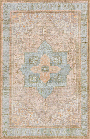 Washable Light Brown 2' x 3' Timeless Rectangle Area Rug Easy to Clean Stain Resistant & Durable Traditional Classic Vintage Design Carpet for Sale at Rug Engine