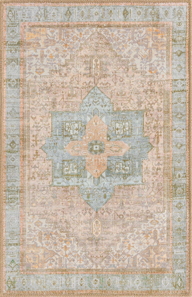Washable Light Brown 2' x 3' Timeless Rectangle Area Rug Easy to Clean Stain Resistant & Durable Traditional Classic Vintage Design Carpet for Sale at Rug Engine
