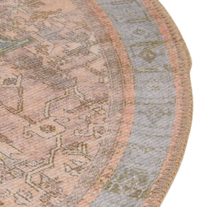 Washable Light Brown 3' 6 x 3' 6 Timeless Round Area Rug Easy to Clean Stain Resistant & Durable Traditional Classic Vintage Design Carpet for Sale at Rug Engine