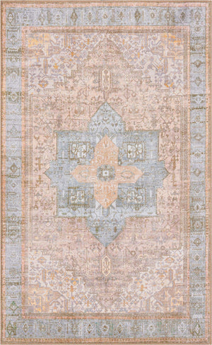 Washable Light Brown 3' 6 x 5' 6 Timeless Rectangle Area Rug Easy to Clean Stain Resistant & Durable Traditional Classic Vintage Design Carpet for Sale at Rug Engine