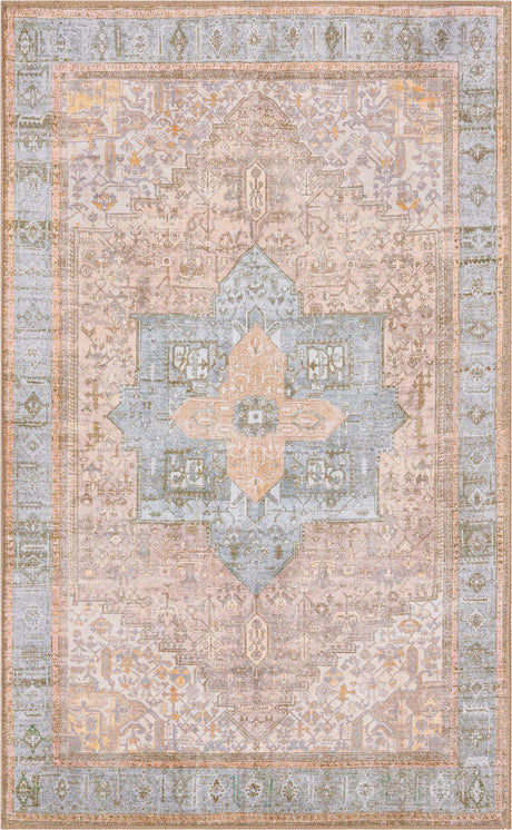 Washable Light Brown 3' 6 x 5' 6 Timeless Rectangle Area Rug Easy to Clean Stain Resistant & Durable Traditional Classic Vintage Design Carpet for Sale at Rug Engine