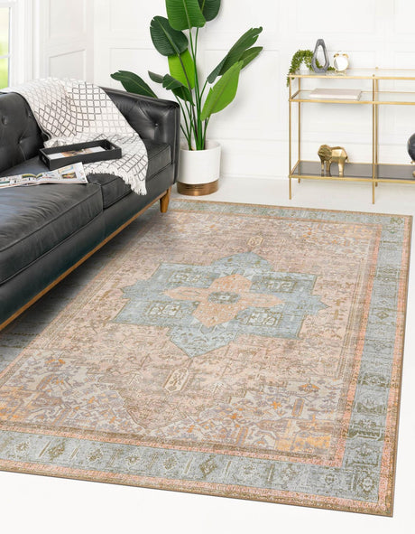 Washable Light Brown 2' x 3' Timeless Rectangle Area Rug Easy to Clean Stain Resistant & Durable Traditional Classic Vintage Design Carpet for Sale at Rug Engine