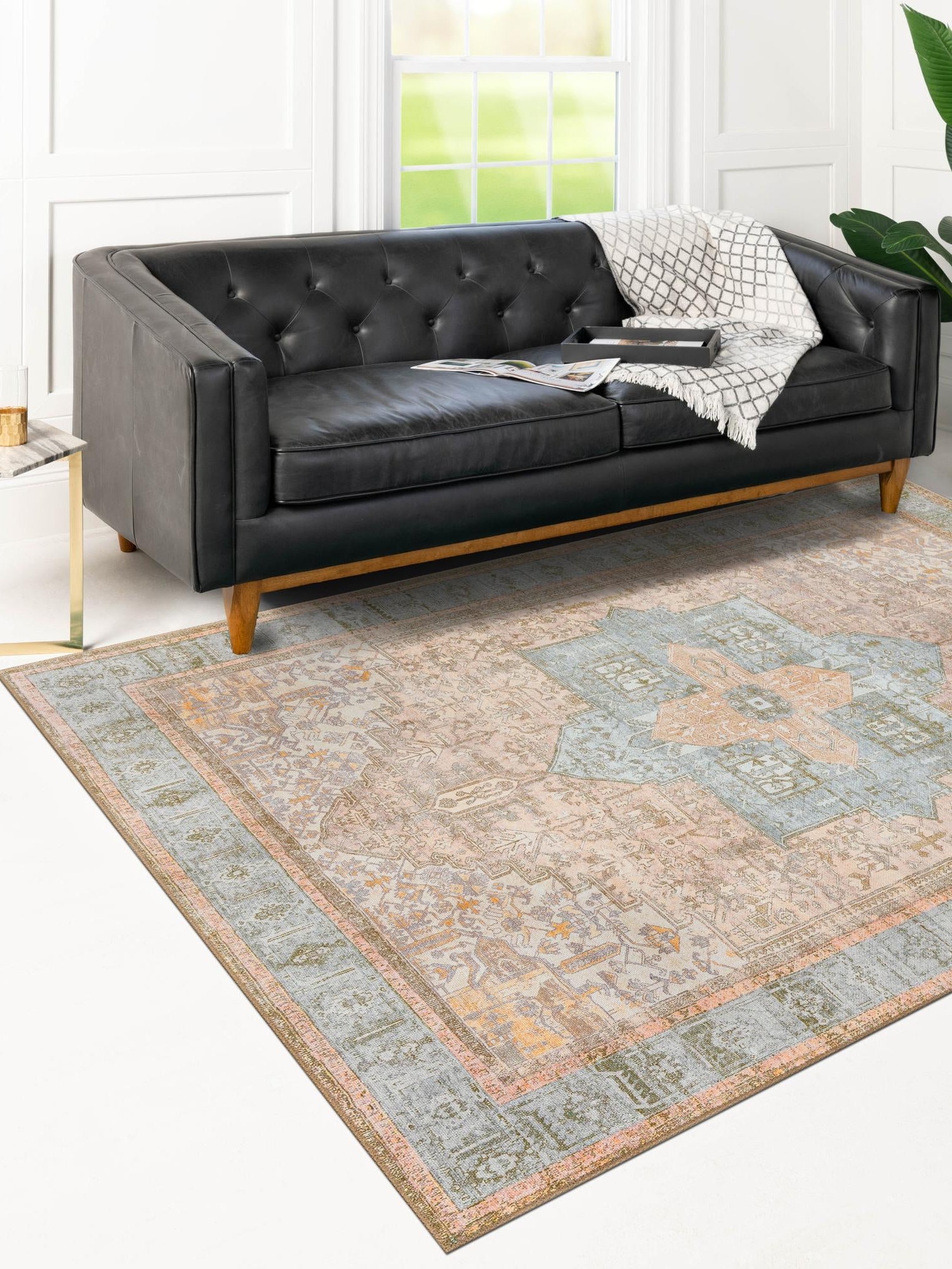 Washable Light Brown 2' x 3' Timeless Rectangle Area Rug Easy to Clean Stain Resistant & Durable Traditional Classic Vintage Design Carpet for Sale at Rug Engine