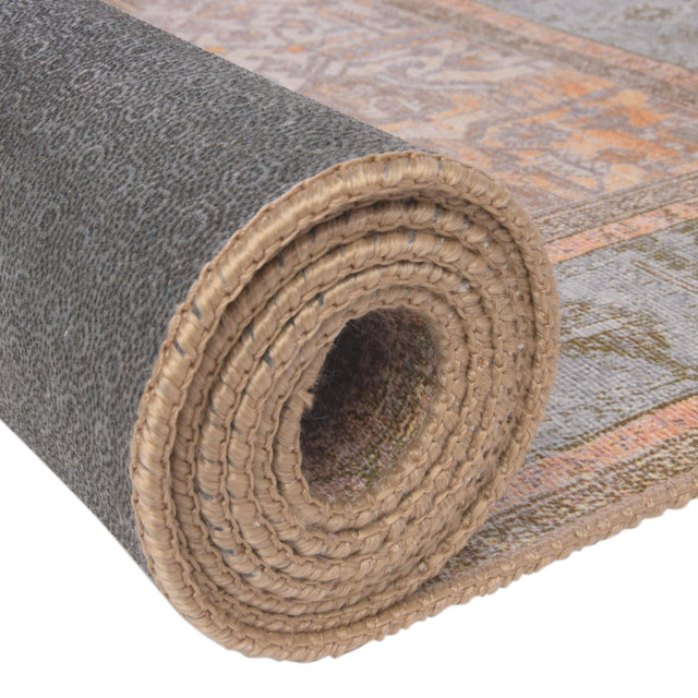 Washable Light Brown 3' 6 x 5' 6 Timeless Rectangle Area Rug Easy to Clean Stain Resistant & Durable Traditional Classic Vintage Design Carpet for Sale at Rug Engine