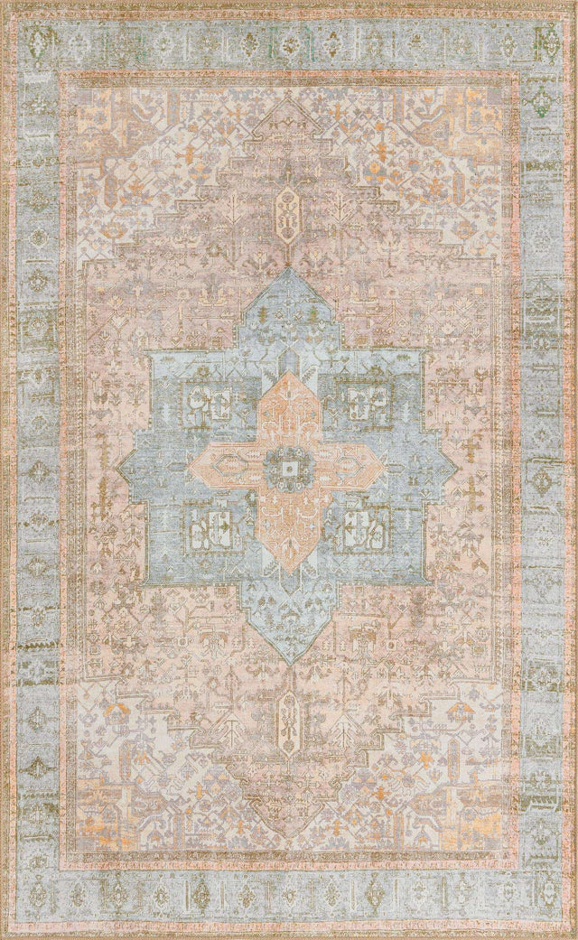 Washable Light Brown 5' x 8' Timeless Rectangle Area Rug Easy to Clean Stain Resistant & Durable Traditional Classic Vintage Design Carpet for Sale at Rug Engine
