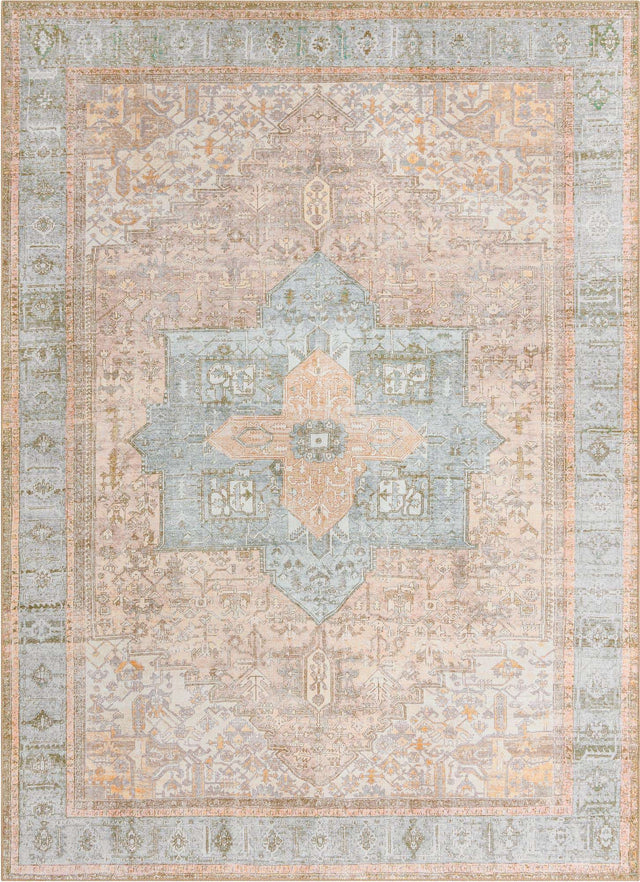 Washable Light Brown 7' 6 x 10' 6 Timeless Rectangle Area Rug Easy to Clean Stain Resistant & Durable Traditional Classic Vintage Design Carpet for Sale at Rug Engine