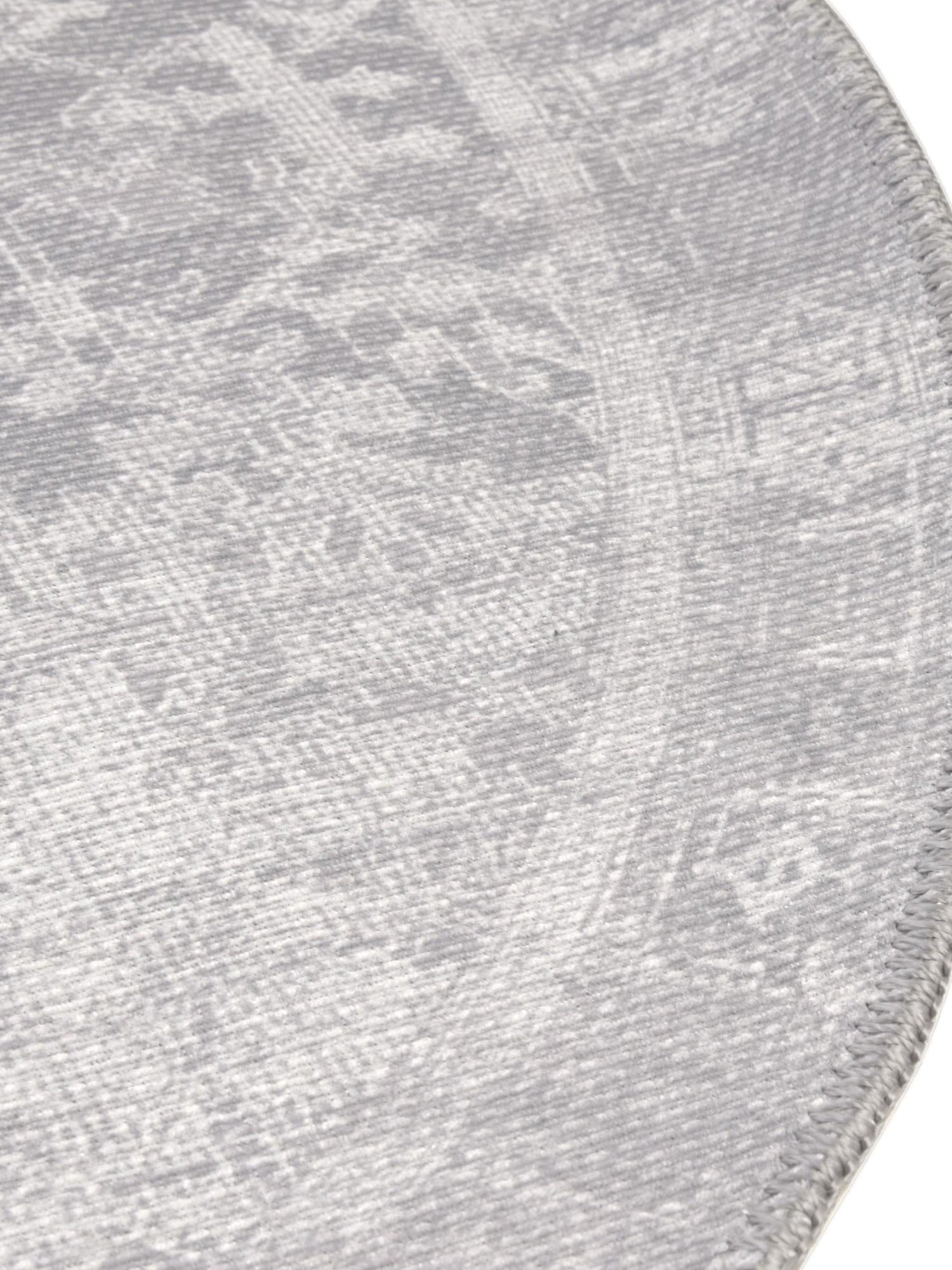 Washable Gray 3' 6 x 3' 6 Timeless Round Area Rug Easy to Clean Stain Resistant & Durable Traditional Classic Vintage Design Carpet for Sale at Rug Engine