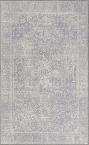 Washable Gray 3' 6 x 5' 6 Timeless Rectangle Area Rug Easy to Clean Stain Resistant & Durable Traditional Classic Vintage Design Carpet for Sale at Rug Engine
