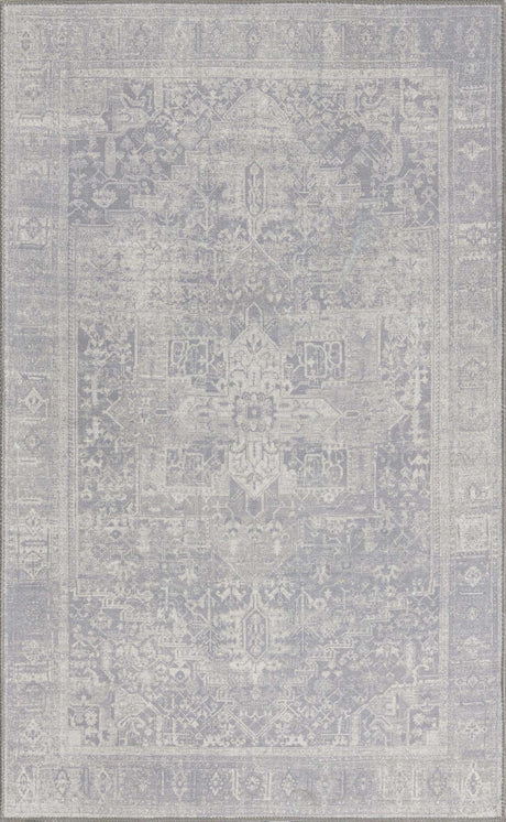 Washable Gray 3' 6 x 5' 6 Timeless Rectangle Area Rug Easy to Clean Stain Resistant & Durable Traditional Classic Vintage Design Carpet for Sale at Rug Engine