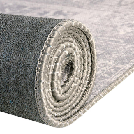 Washable Gray 7' 6 x 10' 6 Timeless Rectangle Area Rug Easy to Clean Stain Resistant & Durable Traditional Classic Vintage Design Carpet for Sale at Rug Engine
