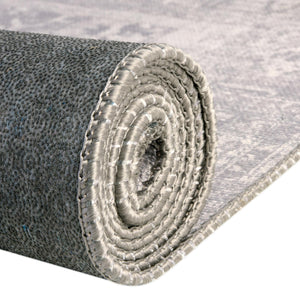 Washable Gray 5' x 8' Timeless Rectangle Area Rug Easy to Clean Stain Resistant & Durable Traditional Classic Vintage Design Carpet for Sale at Rug Engine