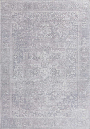 Washable Gray 8' 4 x 12' Timeless Rectangle Area Rug Easy to Clean Stain Resistant & Durable Traditional Classic Vintage Design Carpet for Sale at Rug Engine