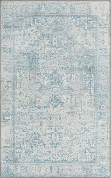 Washable Ivory 3' 6 x 5' 6 Timeless Rectangle Area Rug Easy to Clean Stain Resistant & Durable Traditional Classic Vintage Design Carpet for Sale at Rug Engine