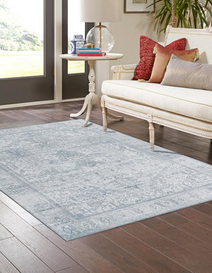 Washable Ivory 7' 6 x 10' 6 Timeless Rectangle Area Rug Easy to Clean Stain Resistant & Durable Traditional Classic Vintage Design Carpet for Sale at Rug Engine