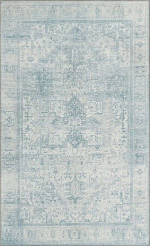 Washable Ivory 5' x 8' Timeless Rectangle Area Rug Easy to Clean Stain Resistant & Durable Traditional Classic Vintage Design Carpet for Sale at Rug Engine
