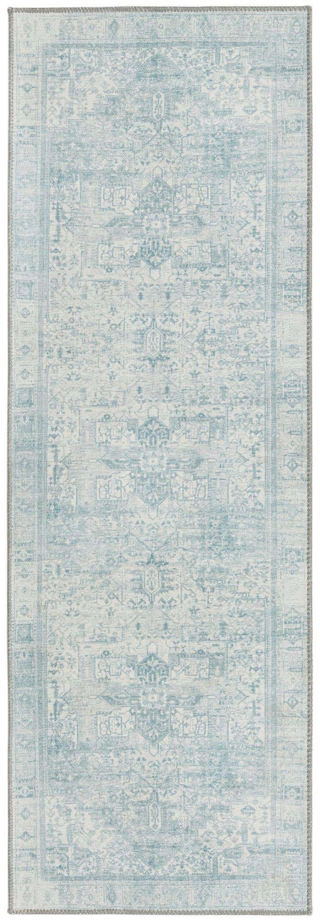 Washable Ivory 2' x 6' Timeless Runner Area Rug Easy to Clean Stain Resistant & Durable Traditional Classic Vintage Design Carpet for Sale at Rug Engine