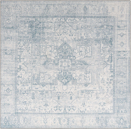 Washable Ivory 7' 6 x 7' 6 Timeless Square Area Rug Easy to Clean Stain Resistant & Durable Traditional Classic Vintage Design Carpet for Sale at Rug Engine