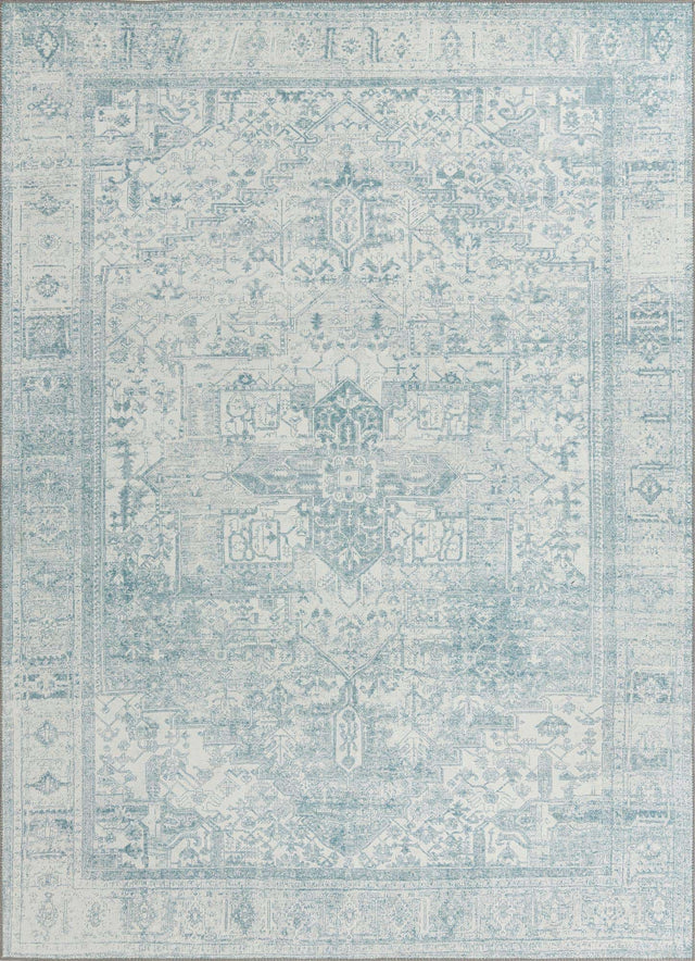 Washable Ivory 7' 6 x 10' 6 Timeless Rectangle Area Rug Easy to Clean Stain Resistant & Durable Traditional Classic Vintage Design Carpet for Sale at Rug Engine