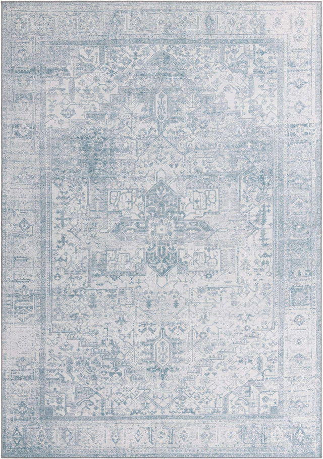 Washable Ivory 8' 4 x 12' Timeless Rectangle Area Rug Easy to Clean Stain Resistant & Durable Traditional Classic Vintage Design Carpet for Sale at Rug Engine
