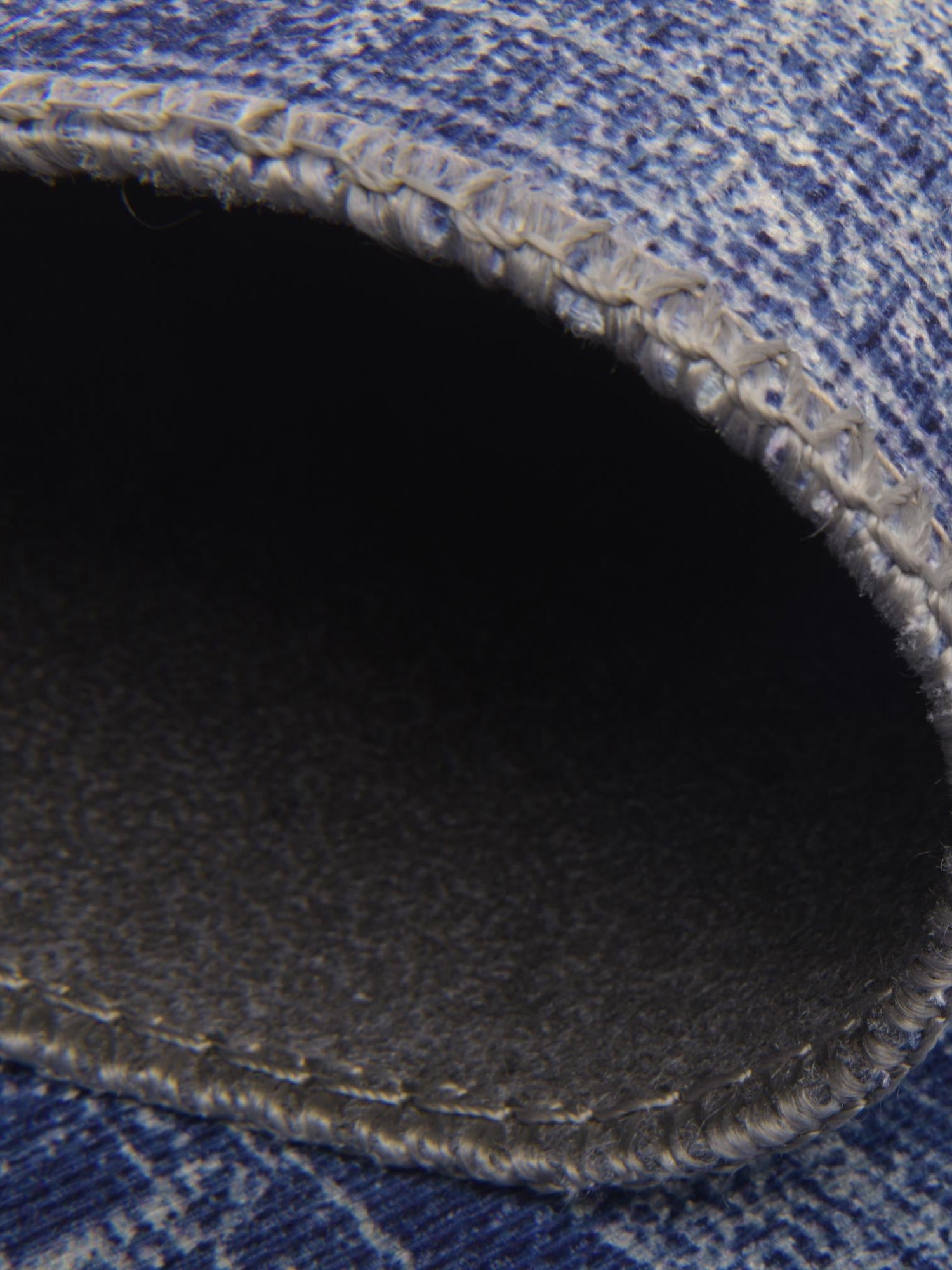 Washable Navy Blue 7' 6 x 7' 6 Timeless Round Area Rug Easy to Clean Stain Resistant & Durable