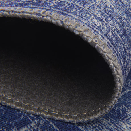 Washable Navy Blue 7' 6 x 7' 6 Timeless Round Area Rug Easy to Clean Stain Resistant & Durable