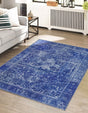 Washable Navy Blue 2' x 3' Timeless Rectangle Area Rug Easy to Clean Stain Resistant & Durable Traditional Classic Vintage Design Carpet for Sale at Rug Engine