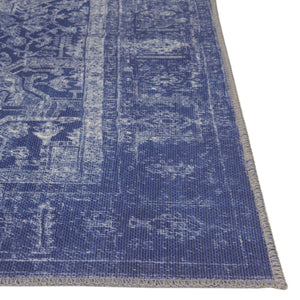 Washable Navy Blue 5' x 8' Timeless Rectangle Area Rug Easy to Clean Stain Resistant & Durable Traditional Classic Vintage Design Carpet for Sale at Rug Engine
