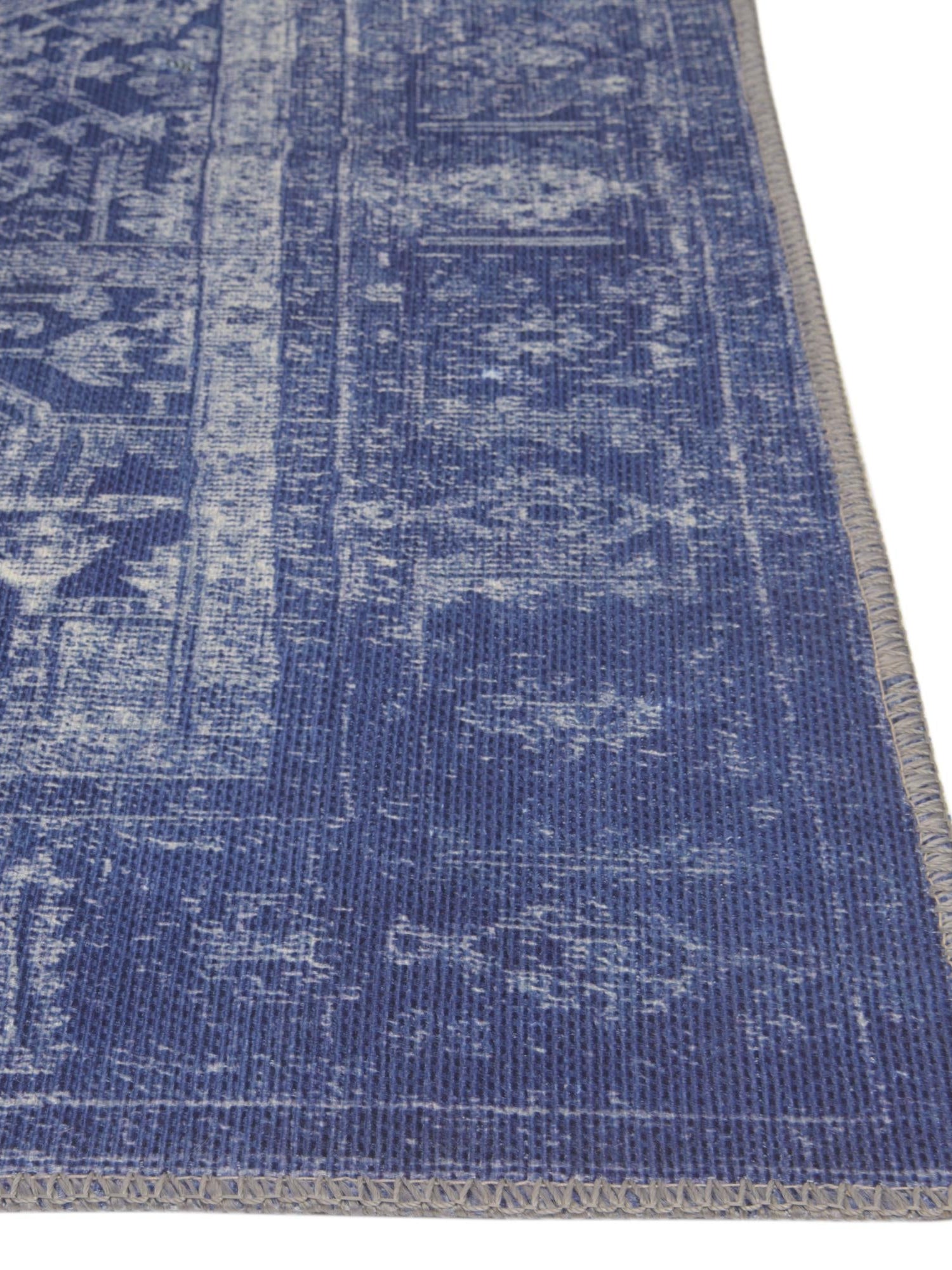 Washable Navy Blue 2' x 3' Timeless Rectangle Area Rug Easy to Clean Stain Resistant & Durable Traditional Classic Vintage Design Carpet for Sale at Rug Engine