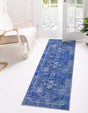 Washable Navy Blue 2' 6 x 12' Timeless Runner Area Rug Easy to Clean Stain Resistant & Durable Traditional Classic Vintage Design Carpet for Sale at Rug Engine