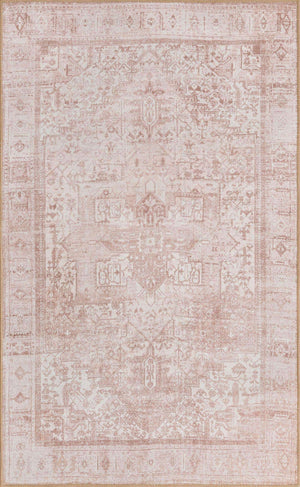 Washable Beige 3' 6 x 5' 6 Timeless Rectangle Area Rug Easy to Clean Stain Resistant & Durable Traditional Classic Vintage Design Carpet for Sale at Rug Engine