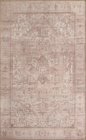 Washable Beige 5' x 8' Timeless Rectangle Area Rug Easy to Clean Stain Resistant & Durable Traditional Classic Vintage Design Carpet for Sale at Rug Engine